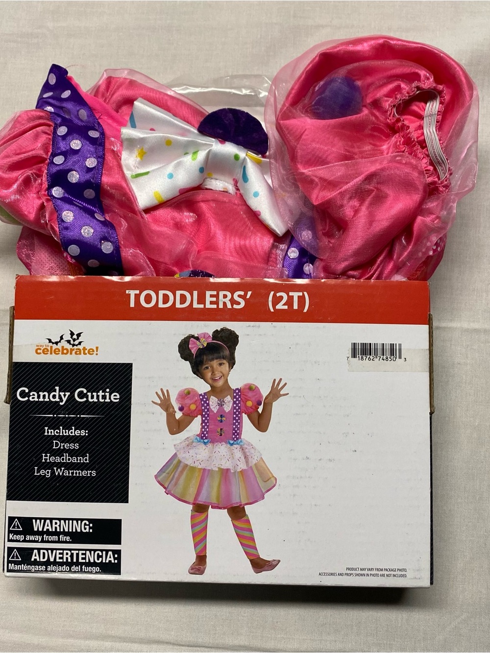Candy Cutie Toddler Costume - Bright Pink & Purple Dress Set
